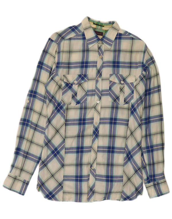 Ted Baker Herre flannelskjorte str. 2 Lille blå plaid bomuld