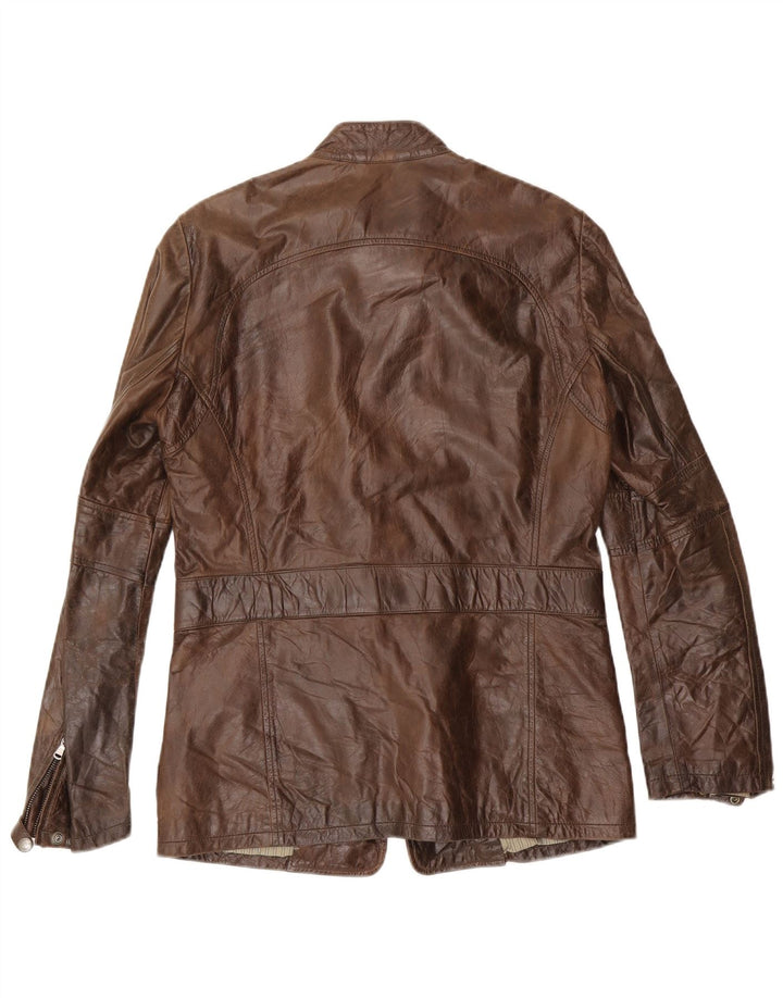 Vintage Herre Læderjakke UK 38 Medium Brun Læder