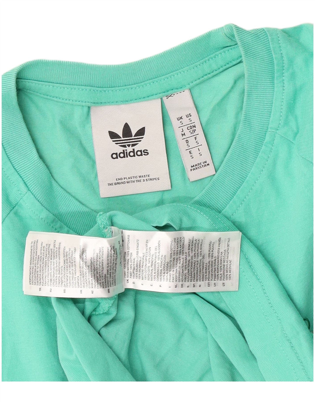 Adidas Grafisk T-shirt top til mænd, lille turkis bomuld