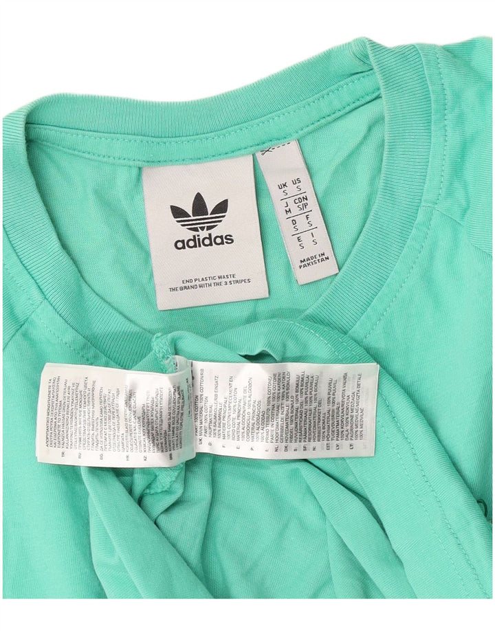 Adidas Grafisk T-shirt top til mænd, lille turkis bomuld