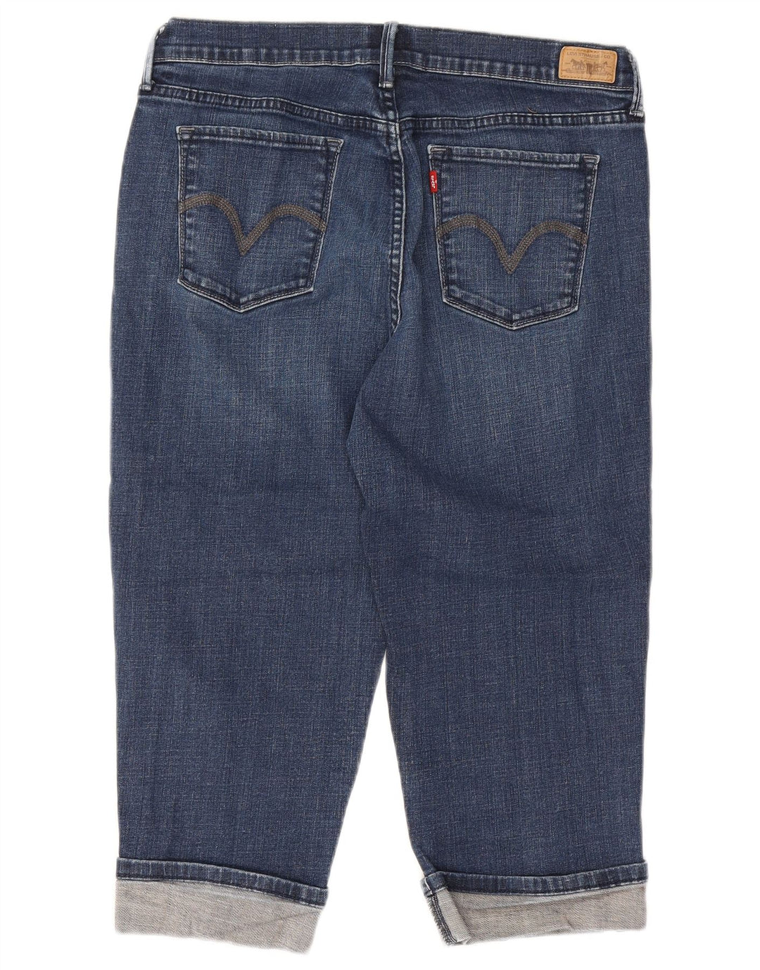 LEVI'S Dame Capri Jeans US 12 Large W32 L19 Marineblå Bomuld