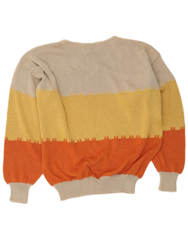 I Maschi Dame Boat Neck Jumper Sweater IT 48 XL Flerfarvet Colourblock