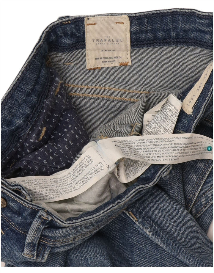 Zara Dame Flared Jeans EU 34 2XS W24 L37 Blå Bomuld