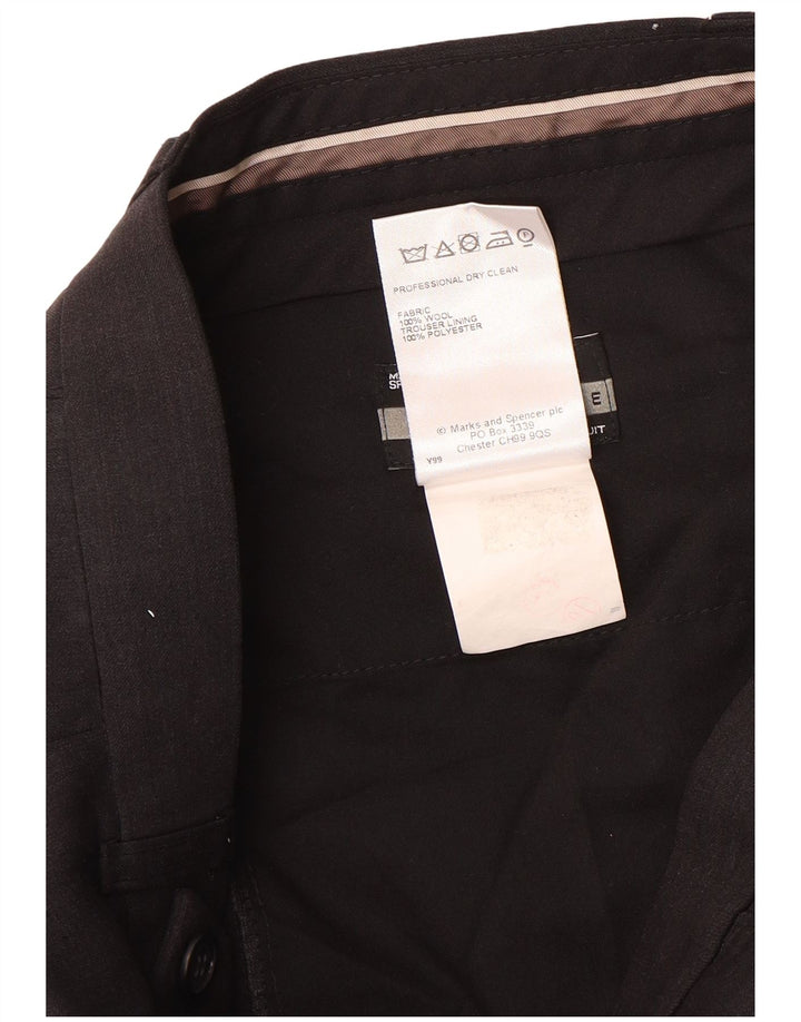 Marks & Spencer Herre Pegged Suit Bukser W32 L29 Brun Uld