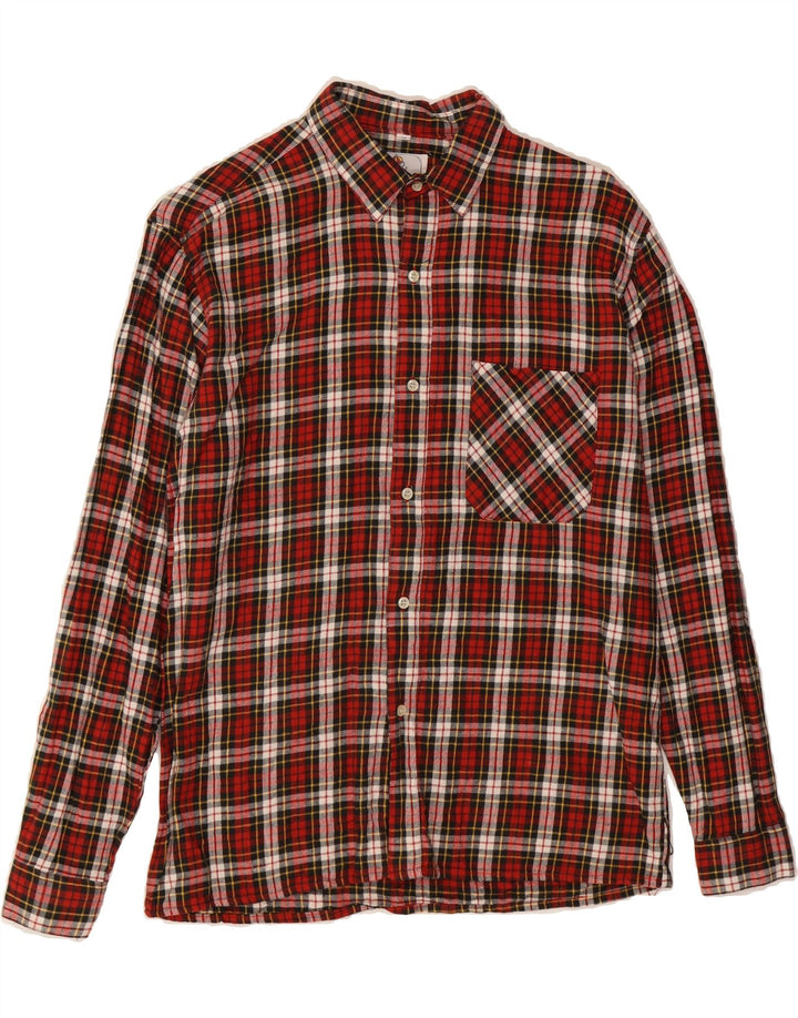 ALEGRIA Womens Flannel Shirt UK 14 Large Red Check Cotton Vintage Alegria and Second-Hand Alegria from Messina Hembry 