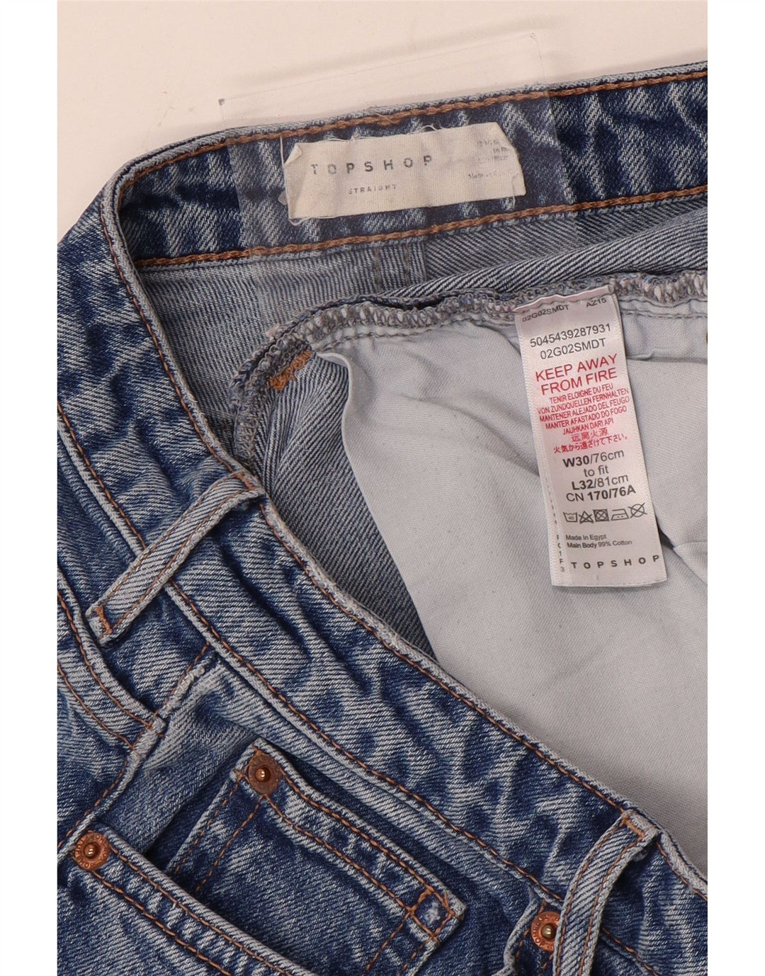 Topshop Dame Straight Jeans W30 L26 Blå Polyester