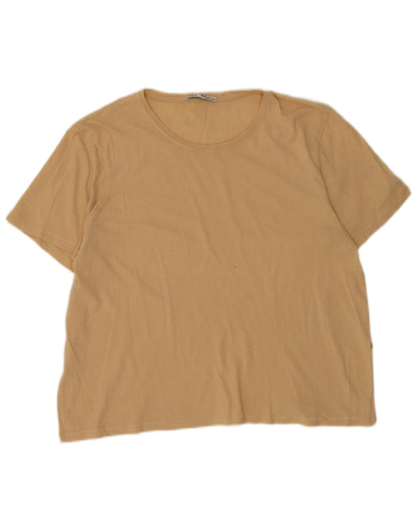 Zara Dame T-Shirt Top UK 16 Large Beige