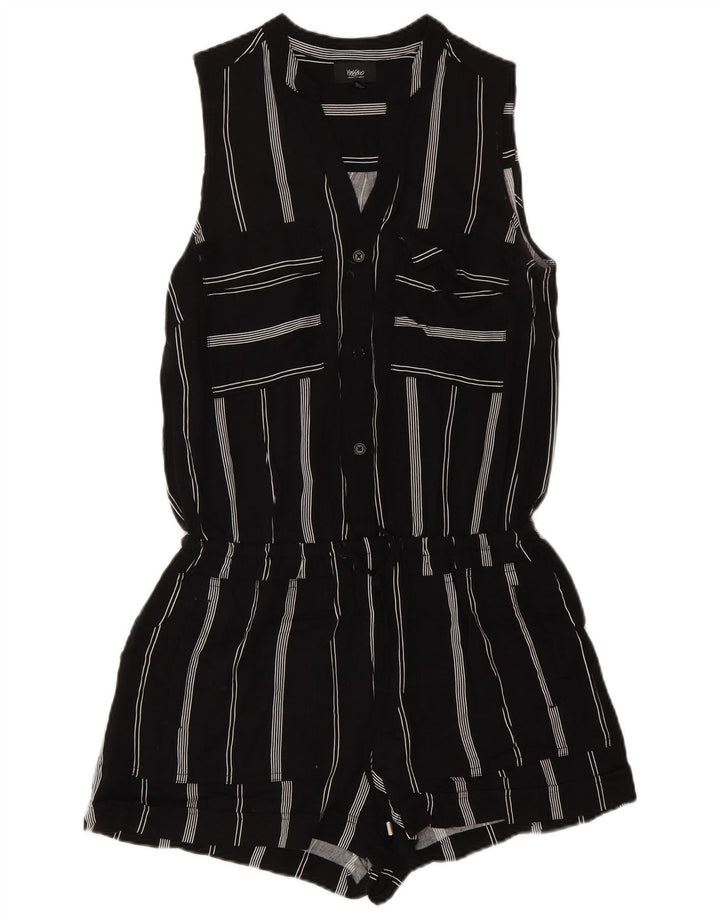 Mossimo Dame Ærmeløs Playsuit UK 6 XS Sort Stribet Rayon