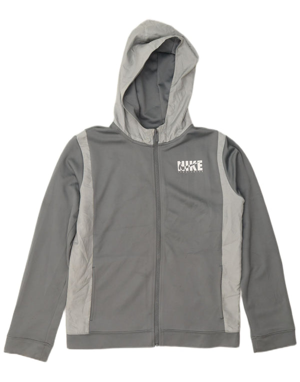 Nike hættetrøje med lynlås til drenge 13-14 år XL Grå Colourblock Polyester