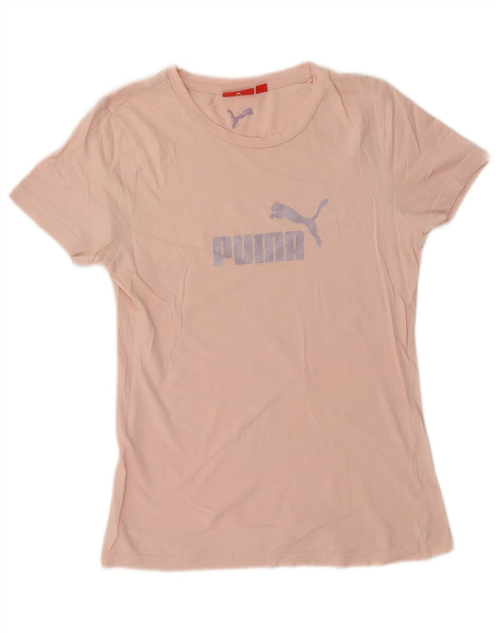 Puma Grafisk T-Shirt Top UK 12 Medium Pink
