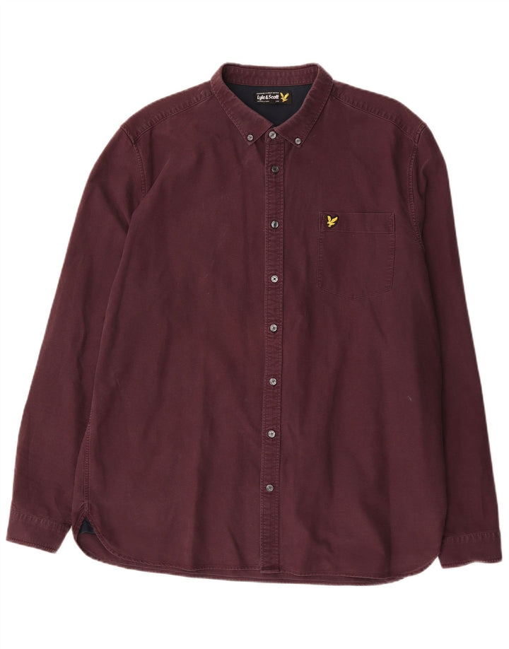 Lyle & Scott herreskjorte 2XL Bourgogne bomuld