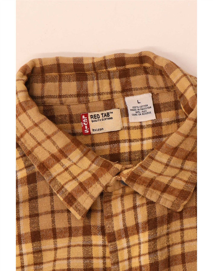 Levi's Flanellskjorte til mænd Stor brun plaid bomuld