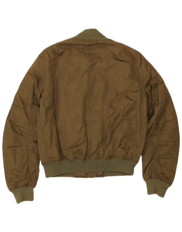 TOPSHOP Kvinder Oversized Bomber Jacket UK 10 Small Khaki Polyester