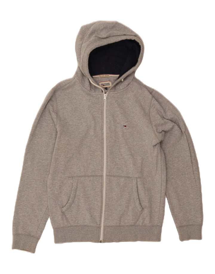 TOMMY HILFIGER Mens Zip Hoodie Sweater Small Grey Cotton Vintage Tommy Hilfiger and Second-Hand Tommy Hilfiger from Messina Hembry 