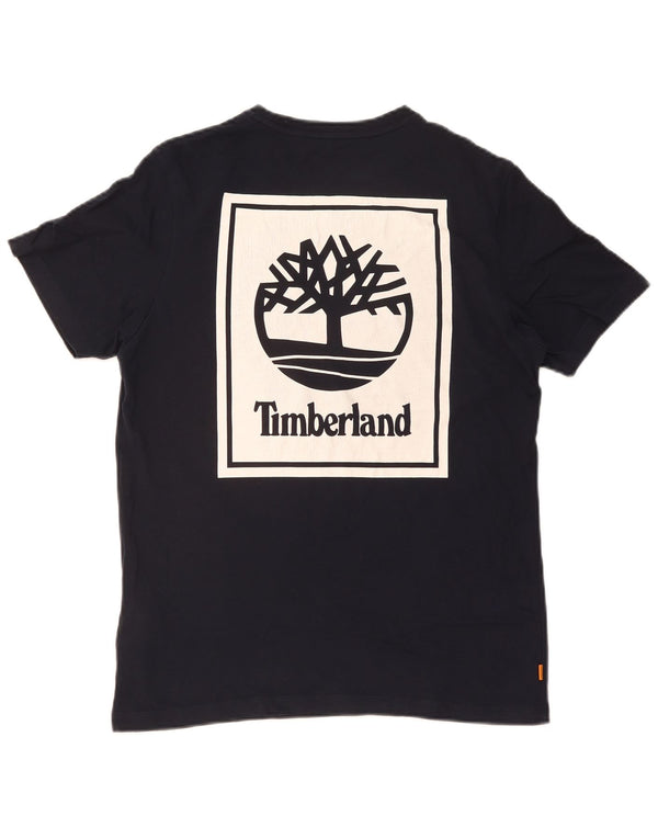 TIMBERLAND Mens Regular Fit Graphic T-Shirt Top Small Navy Blue Cotton