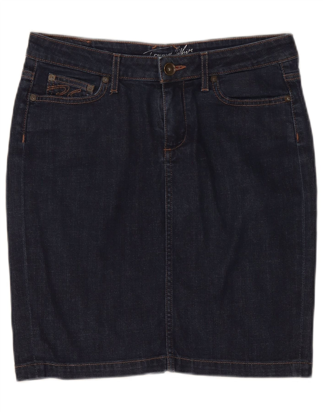 Tommy Hilfiger Dame Denim Nederdel US 6 Medium W30 Marineblå Bomuld