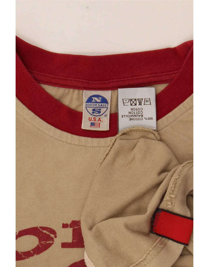 North Sails Herre Grafisk Top Langærmet Stor Beige Colourblock Bomuld