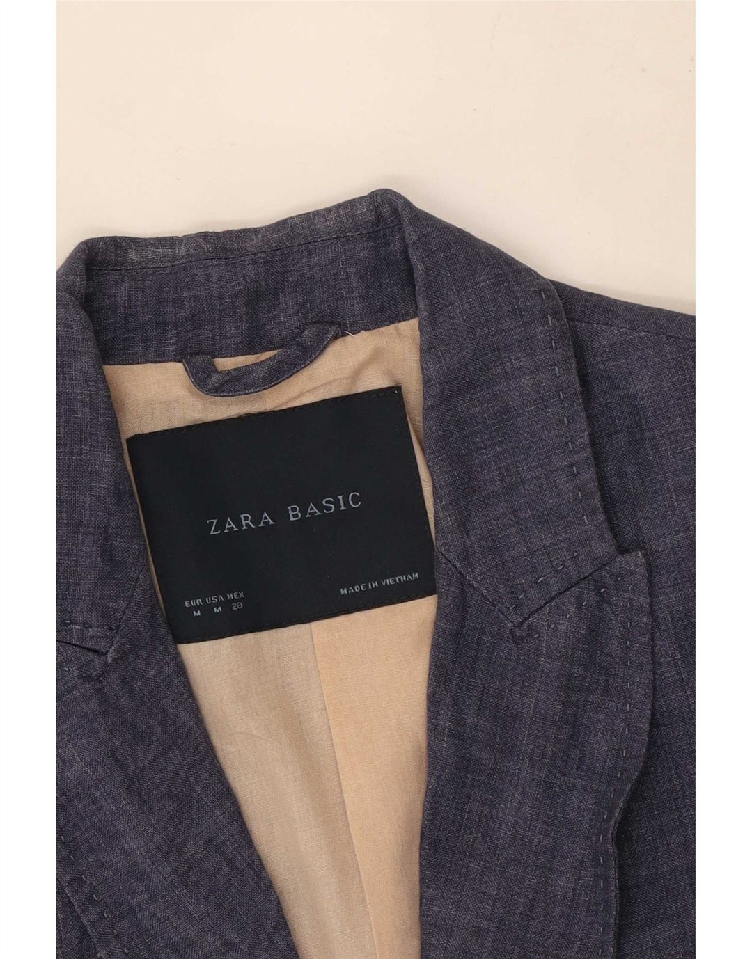 Zara Dame 1 Knap Blazer Jacket UK 12 Medium Navy Blue