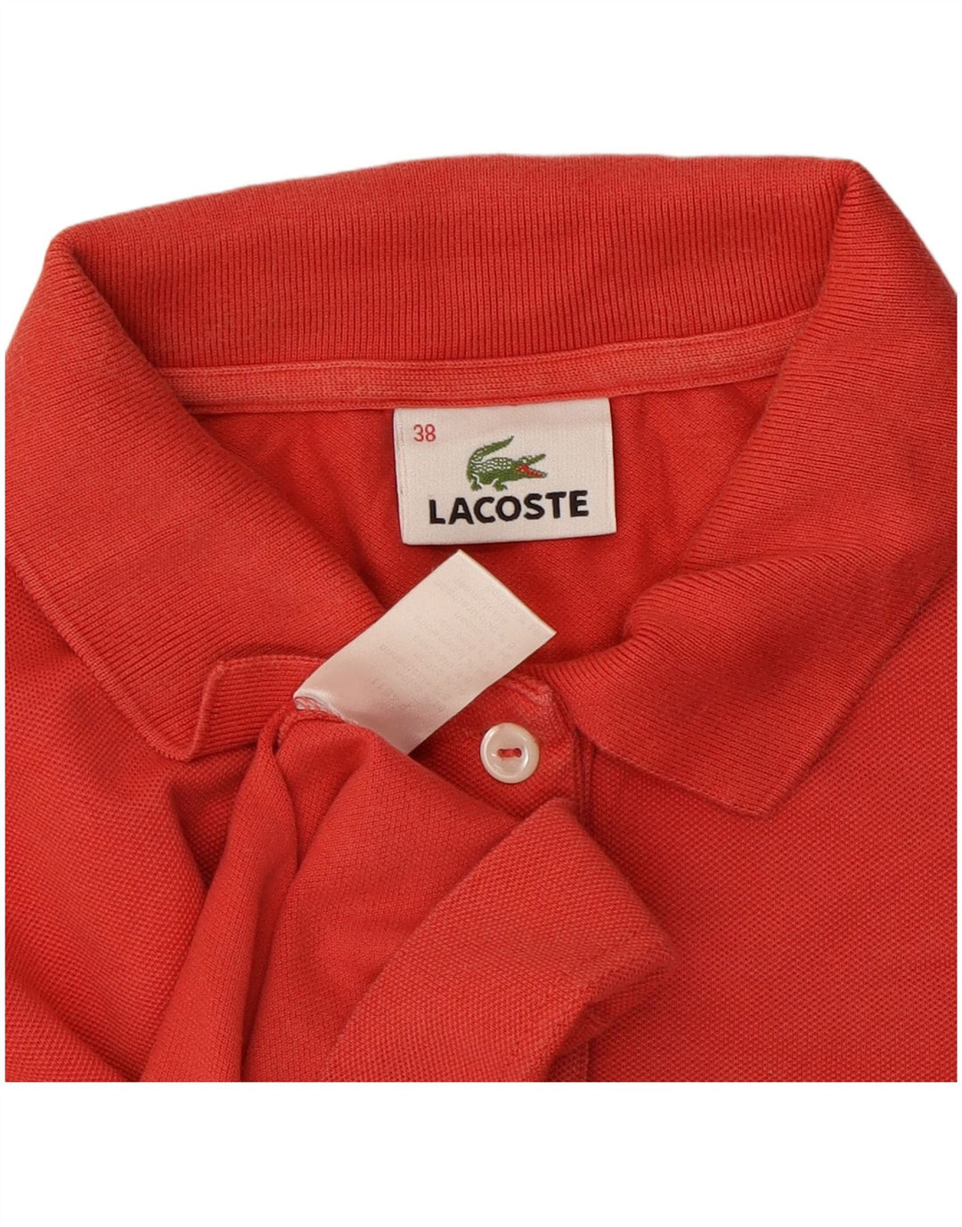 Lacoste Dame Polo Shirt Størrelse 38 Medium Rød Bomuld