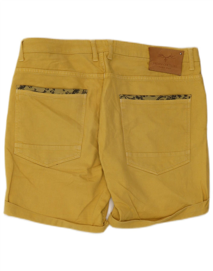 Zara Herre Denim Shorts EU 44 Large W34 Gul Bomuld