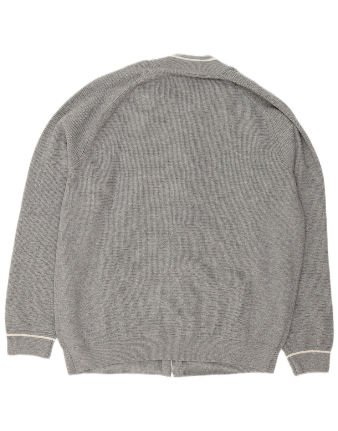 Marks & Spencer Herre cardigan sweater med fuld lynlås 2XL grå bomuld