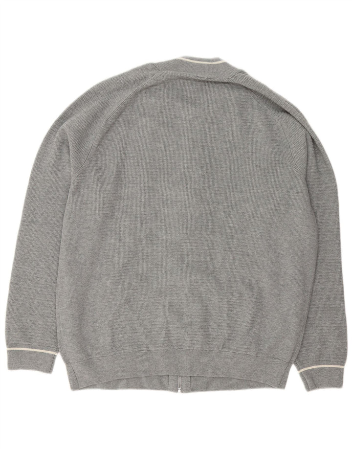 Marks & Spencer Herre cardigan sweater med fuld lynlås 2XL grå bomuld
