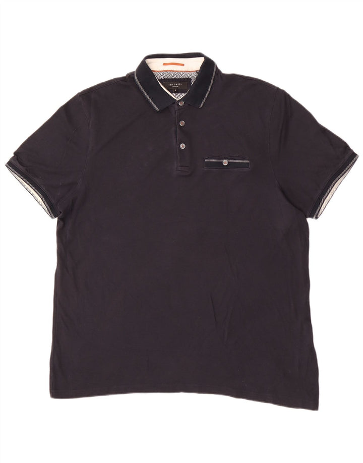 Ted Baker herre poloshirt str. 4 Large Navy Blue Cotton