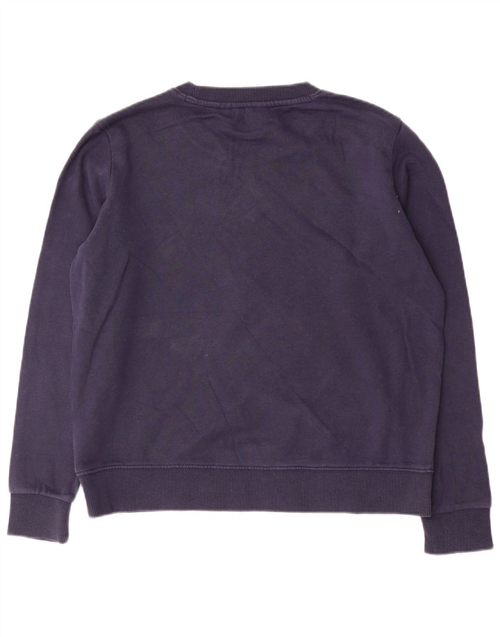Wrangler Dame Oversized Sweatshirt Jumper UK 10 Small Navy Blue Bomuld