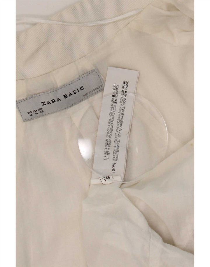 Zara Womens Open Bolero Jacket UK 12 Medium White Bomuld