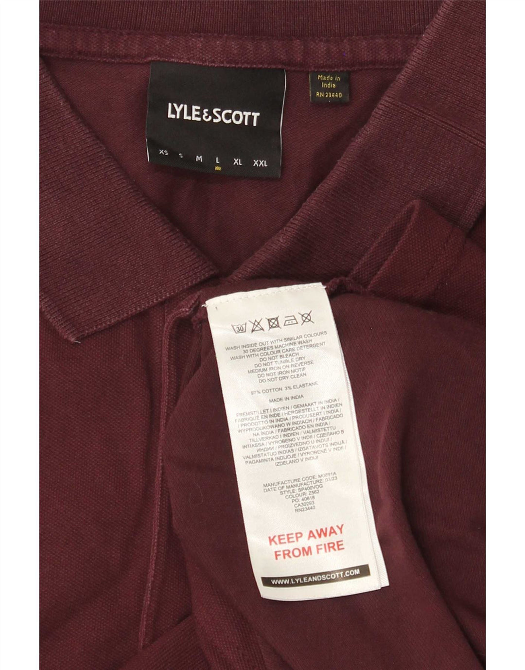 Lyle & Scott Herre poloskjorte Stor Bourgogne bomuld