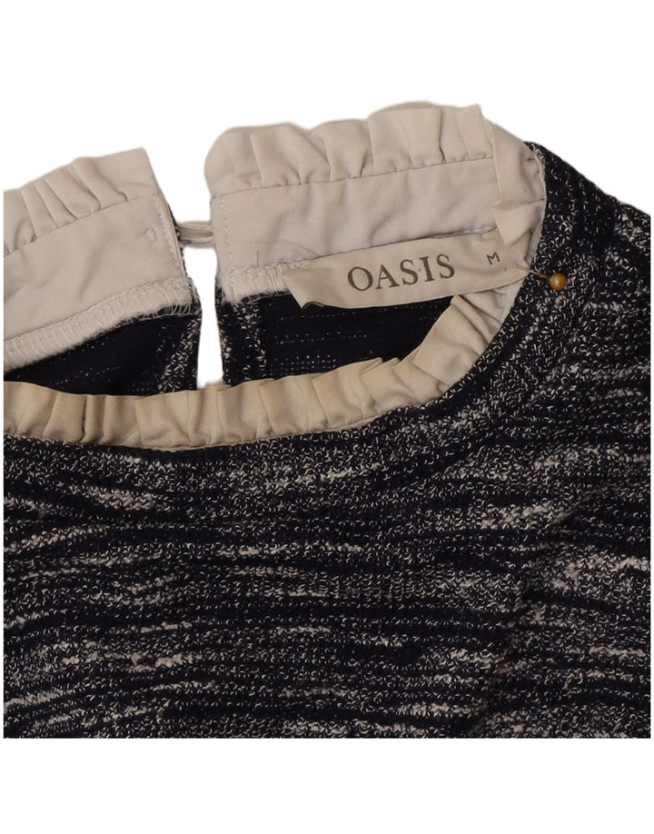Oasis Dame Top Langærmet UK 12 Medium Navy Blue Flecked