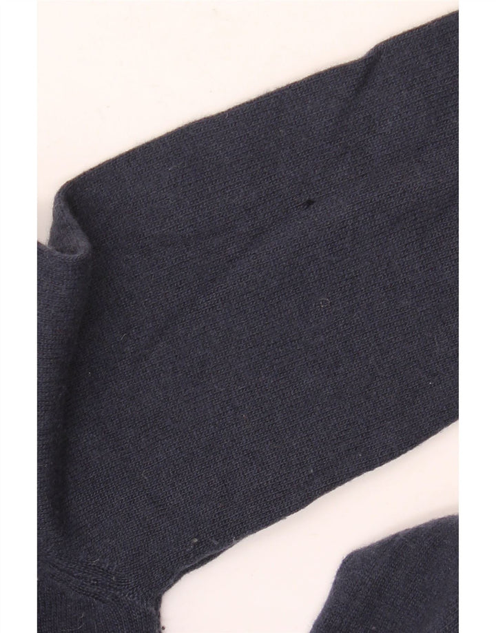 BENETTON Herre Boat Neck Jumper Sweater Small Navy Blue Virgin Wool