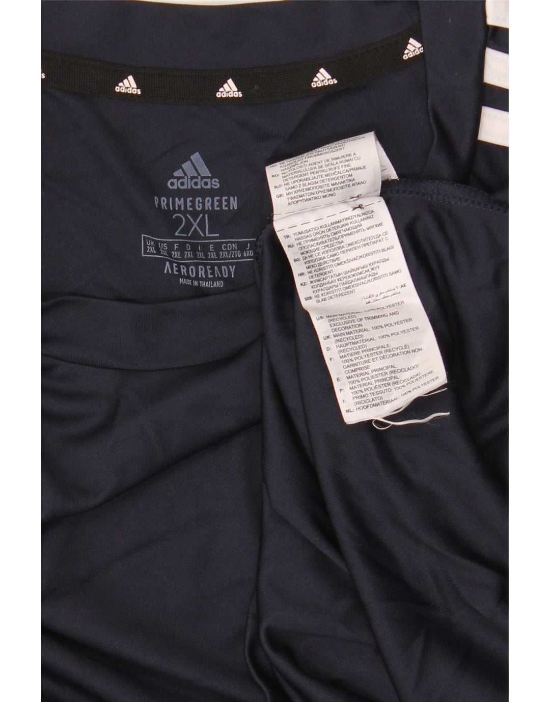 Adidas Herre Aeroready T-Shirt Top 2XL Navy Blue Polyester