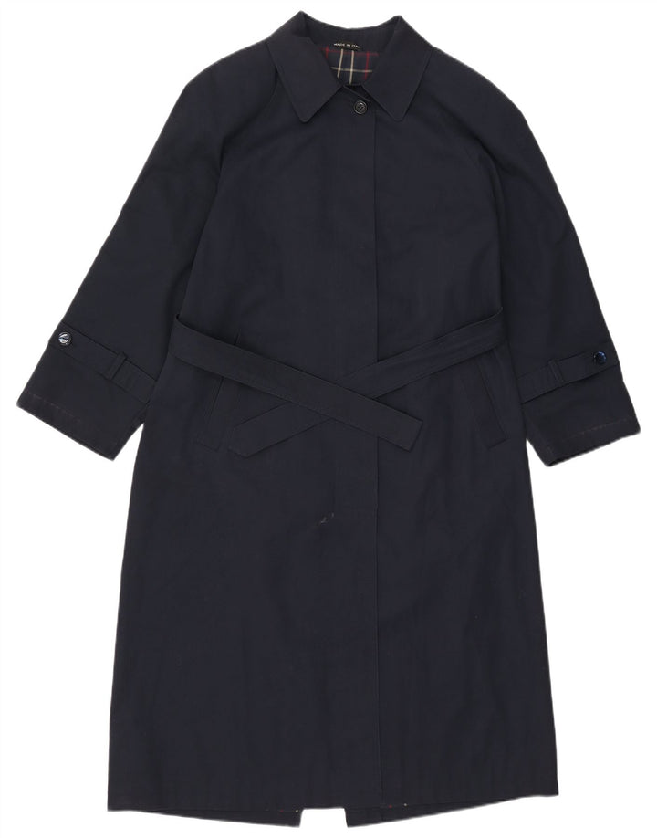 Vintage overfrakke til kvinder UK 16 Stor marineblå polyester