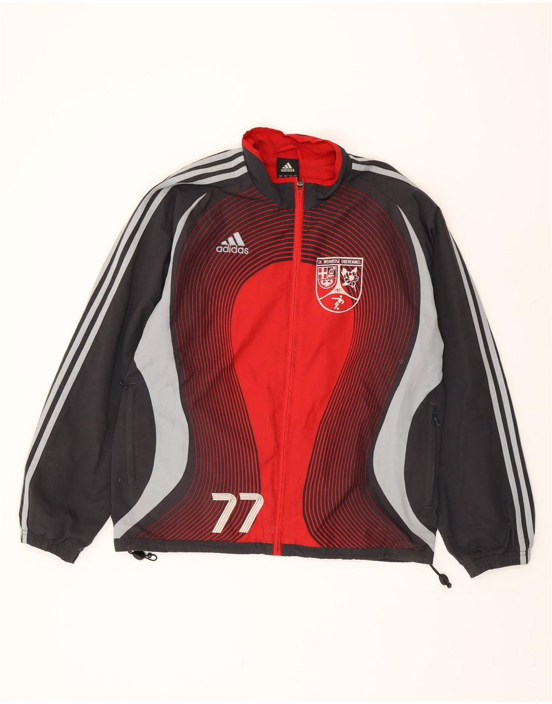 Adidas Herre grafisk træningsdragt Topjakke UK 40/42 Medium Sort Colourblock