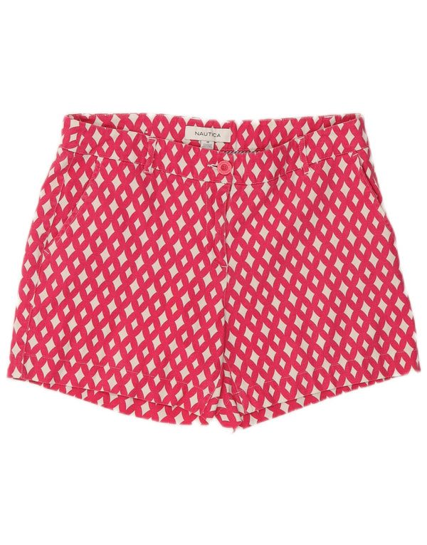 NAUTICA chinoshorts til kvinder US 10 Large W32 Pink Argyle/Diamond Bomuld
