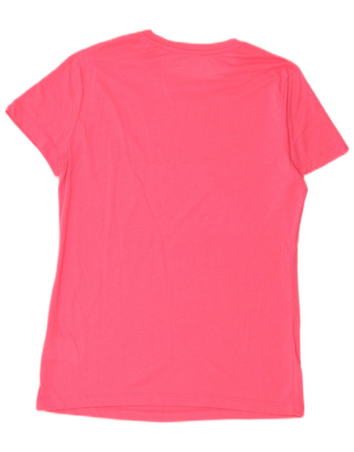 REEBOK Grafisk T-shirt top til kvinder UK 16/18 Stor Pink Polyester