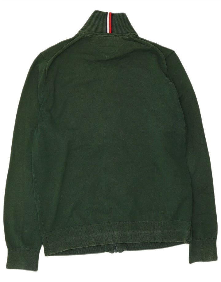 Tommy Hilfiger Herre cardigan sweater med fuld lynlås mellemgrøn bomuld