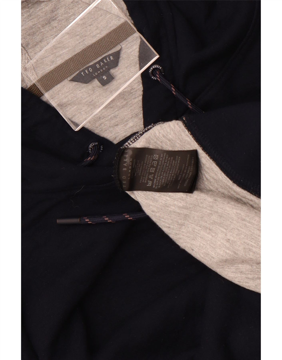 Ted Baker Herre hættetrøje trøje Størrelse 5 XL Navy Blue Viscose