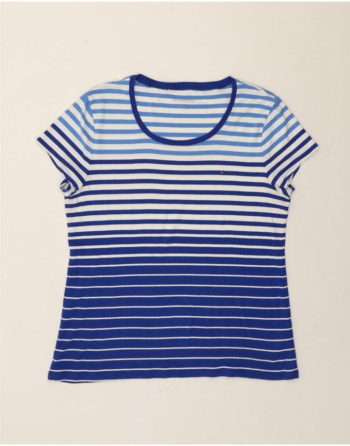 Tommy Hilfiger Dame T-Shirt Top UK 20 2XL Blå Bomuld