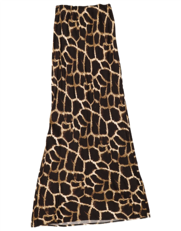 TOPSHOP Dame Maxi Nederdel UK 6 XS W24 Brun Animal Print Viscose