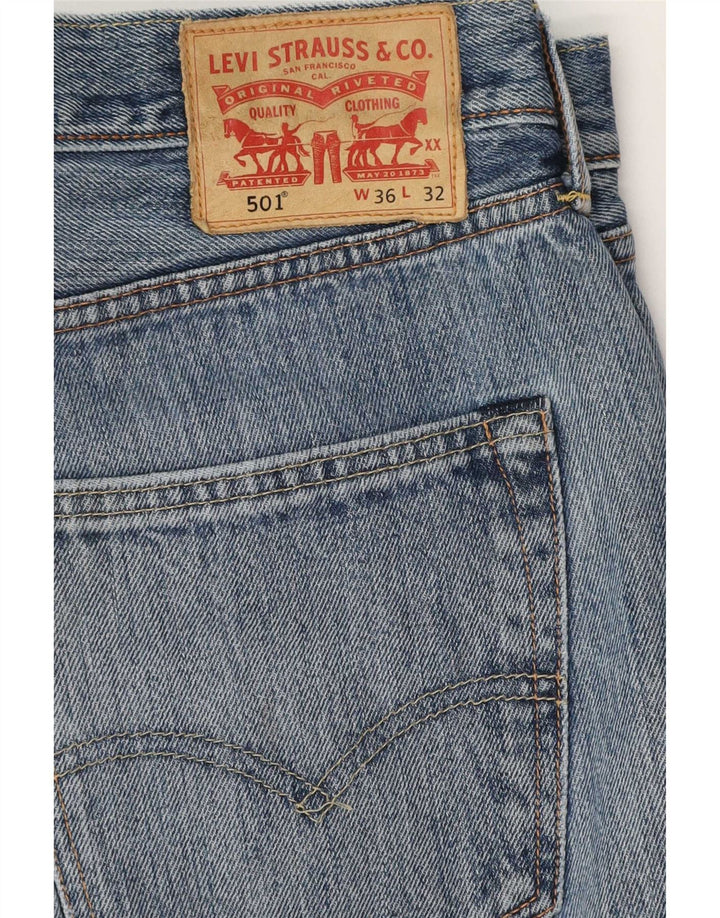 Levi's Herre 501 lige jeans W36 L32 blå bomuld