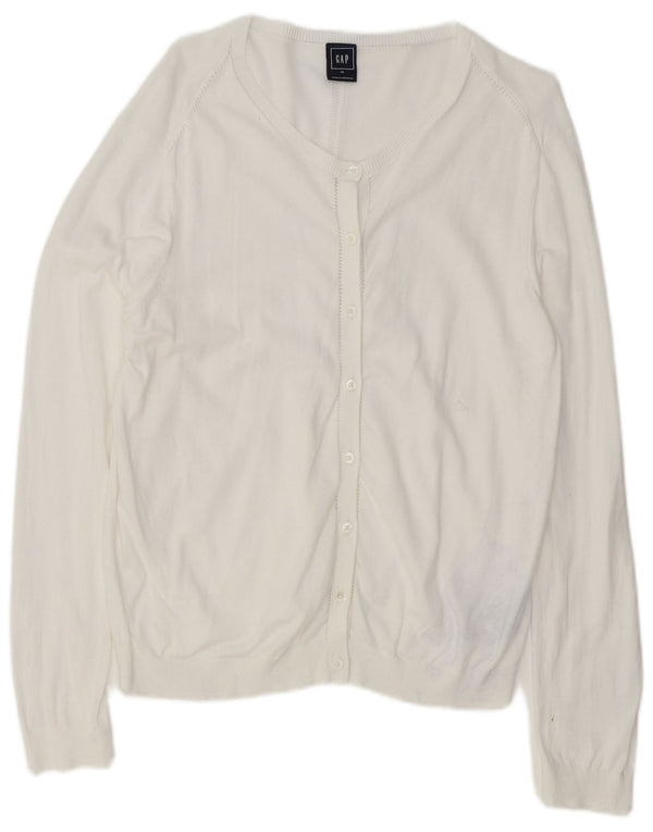 Gap Dame Cardigan Sweater UK 18 XL Hvid Bomuld