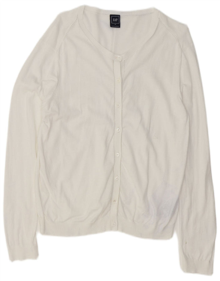 Gap Dame Cardigan Sweater UK 18 XL Hvid Bomuld