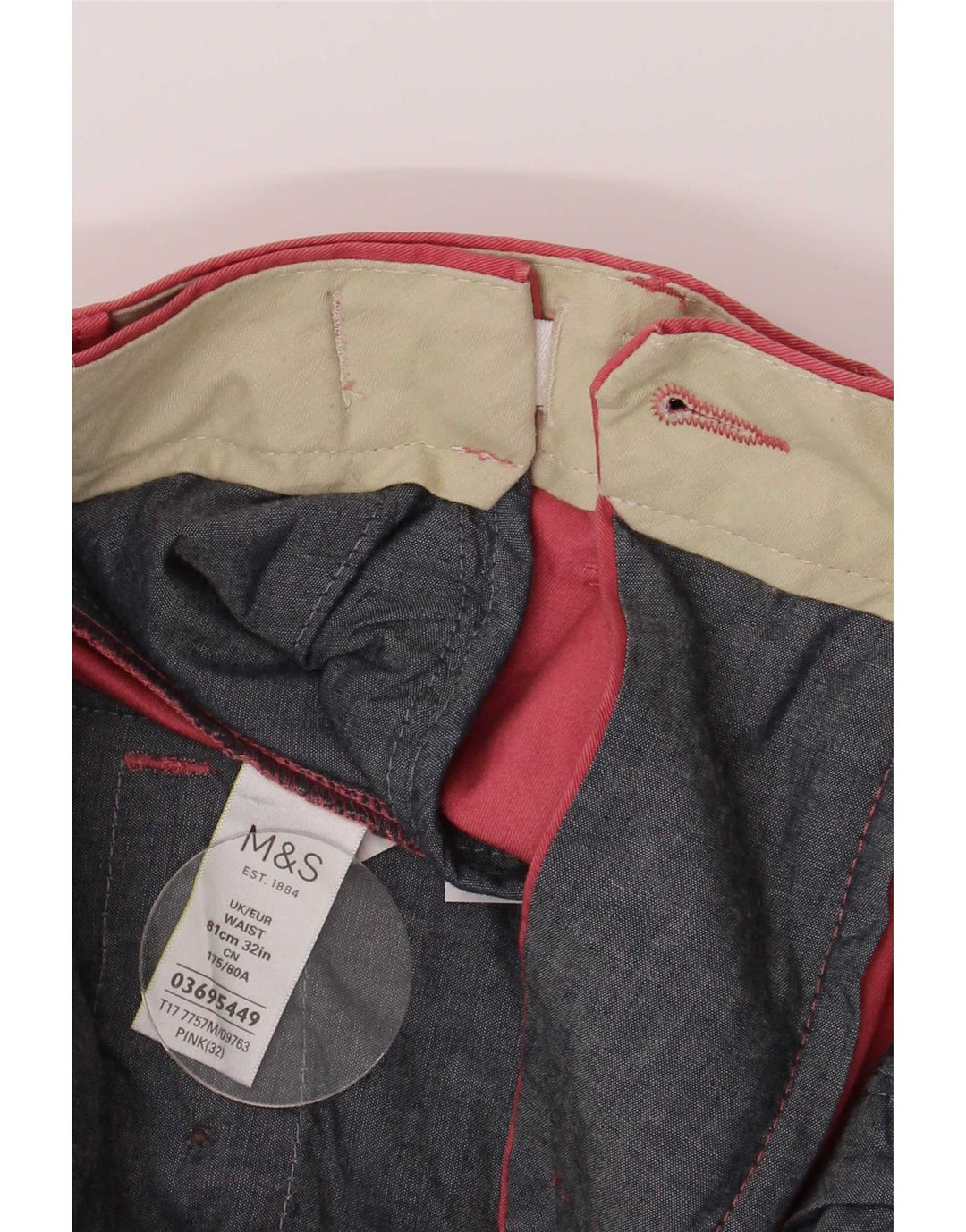 Marks & Spencer Herre Regular Fit Chino Shorts W32 Medium Pink Bomuld