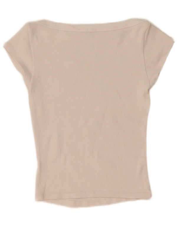 Zara Womens Crop T-Shirt Top UK 12 Medium White