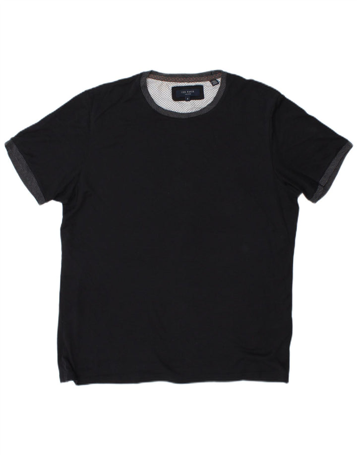 TED BAKER Herre T-shirt Top Størrelse 3 Medium Marineblå Bomuld