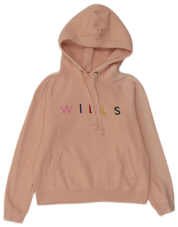 Jack Wills Grafisk hættetrøje til kvinder UK 8 Small Pink Bomuld