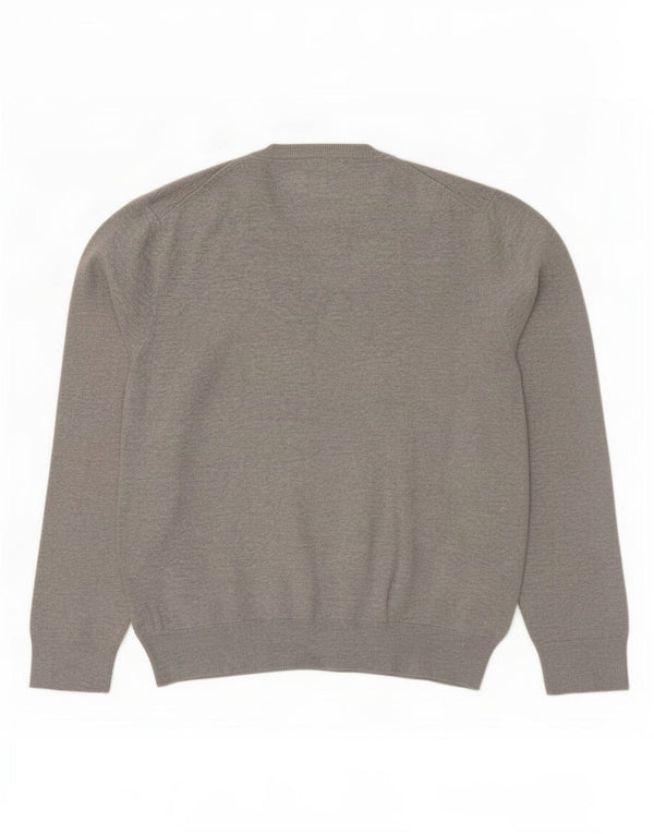 Marks & Spencer Dame V-hals sweater UK 18 XL Grå Flecked Bomuld