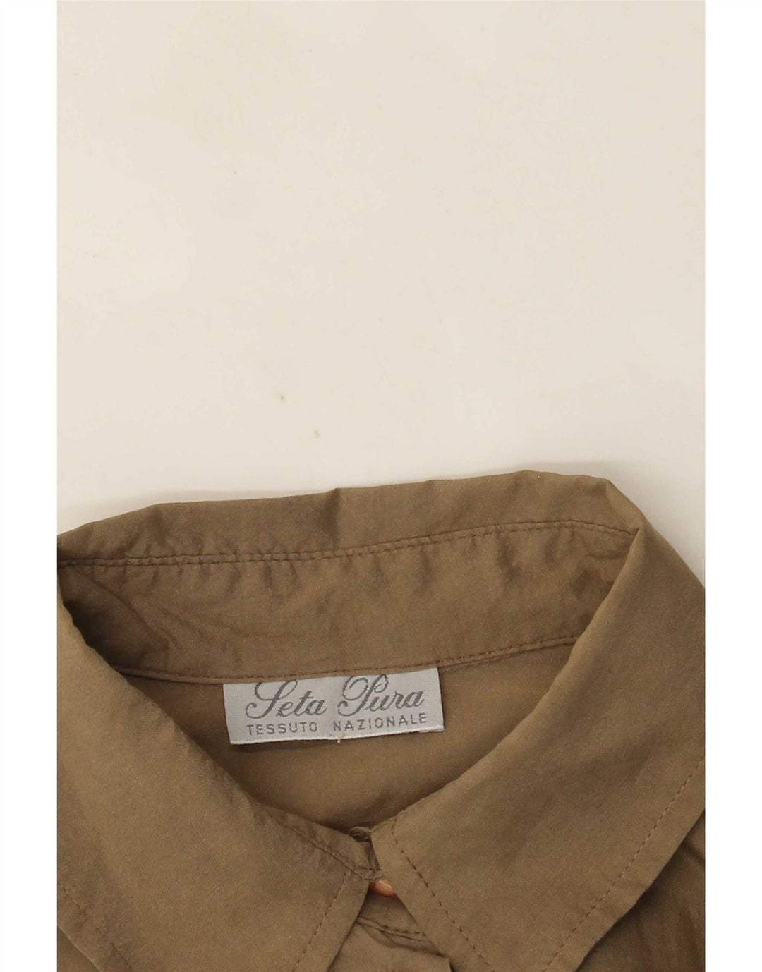 Vintage dameskjortebluse UK 12 Medium Brun Silke
